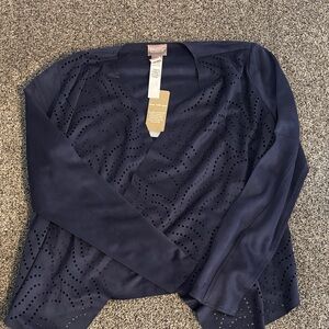 Chico's Navy Suede Cardigan